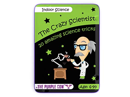 The Purple Cow, Crazy Scientist Science Experiment, Learning Kids Card Set - 20 Amazing 'Indoor Science' Tricks for kids 6 years and older, instructions inside â€“ amazing STEM learning.
