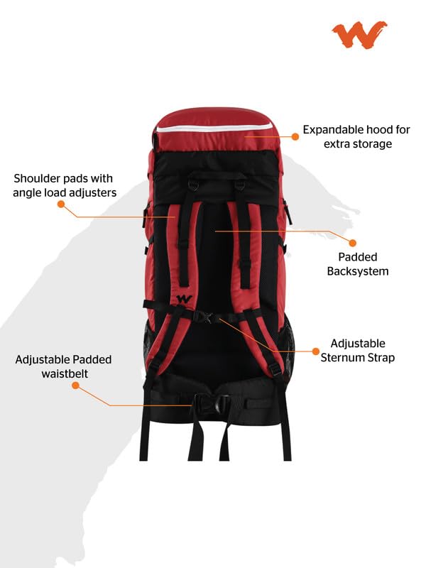 Image of Wildcraft Verge 60(2.0) Casual Backpack for Mens & Womens | Unisex Hiking Backpack (56.5 liter,Multicolor)