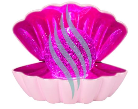 Dnaaz Pink Pearl - Colour LED Clam wt Glitter Pearl Sea Shell LED Colour Changing Lamp