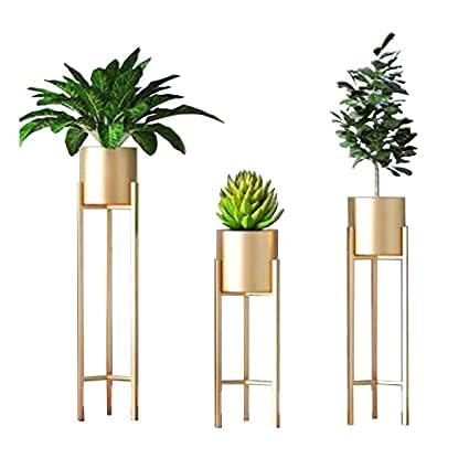 Indo Art Collection Antique Modern Design Metal Floor Flower Plant Stand Tall Indoor Plant Stand with Planter Pot -Set of 3 (Gold) (B0BVF4HHS8) Amazon Price History, Amazon Price Tracker