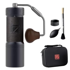 1Zpresso J-Ultra Manual Coffee Grinder Iron Gray, Conical Burr, Foldable Handle, Magnet Catch Cup Capacity 40g, Numerical Adjustable Finely Setting, Faster Grinding Efficiency ideal for Espresso