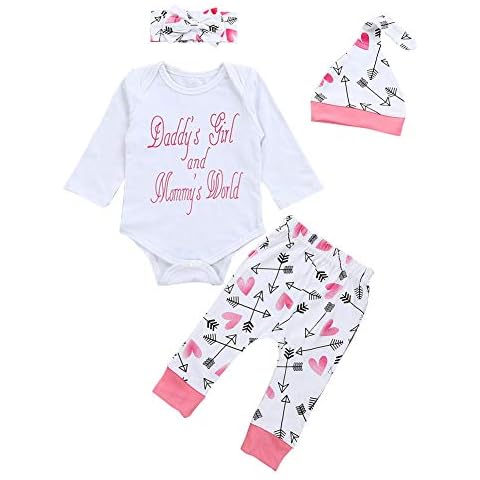HBER 0-24M Baby Girl Long Sleeve Front Pocket Pink Hoodie Tops + Trousers Outfits Sets Cover