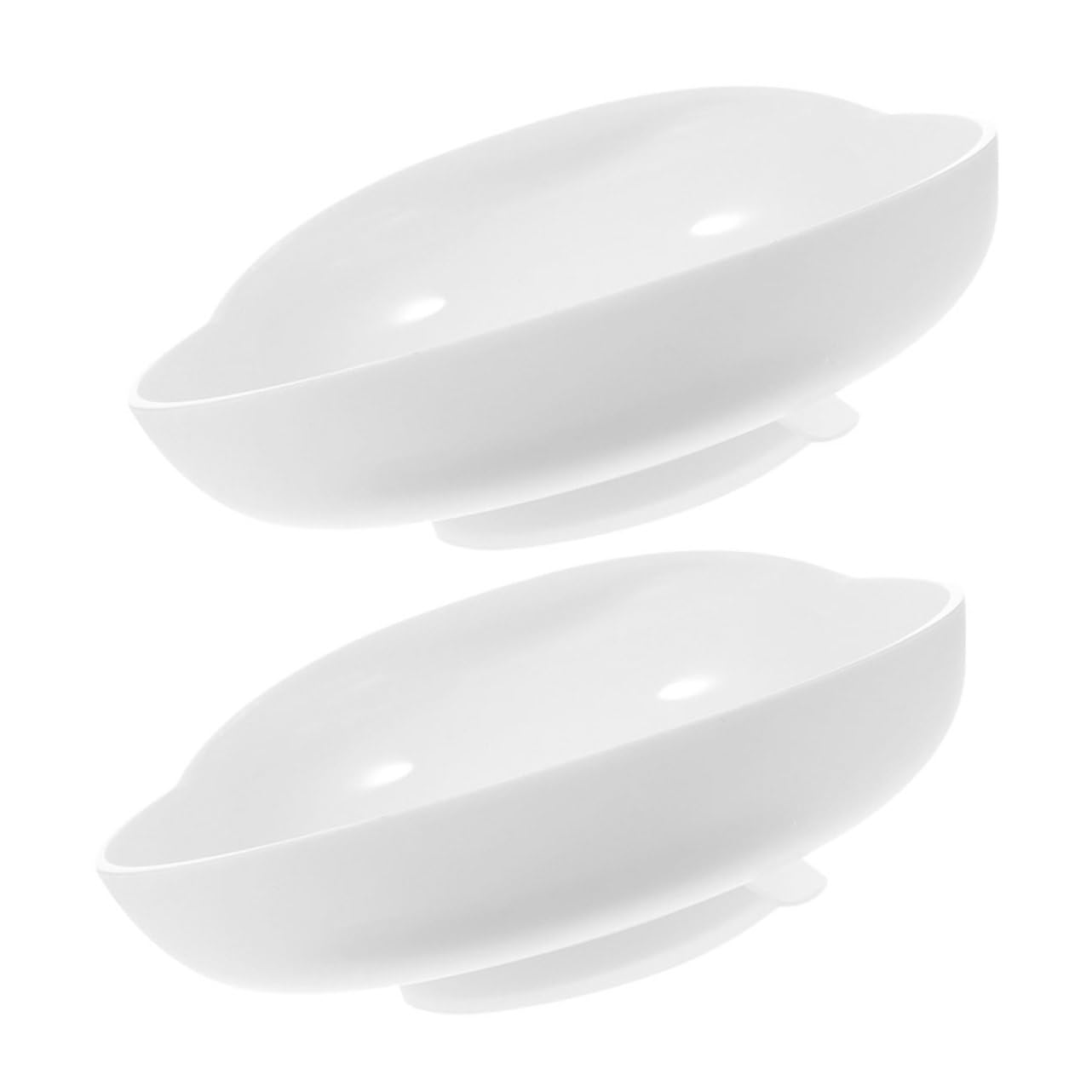 CALLARON Plato Redondo Antiderrames con Base de Ventosa para Personas Discapacitadas y Mayores, Diseño Ergonómico y Material de Silicona, Paquete de 2 Piezas para Alimentación