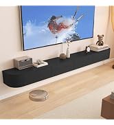 Mobile TV Sospeso In Legno Massello 140cm - Consola Con Contenitore Per Soggiorno E Camera