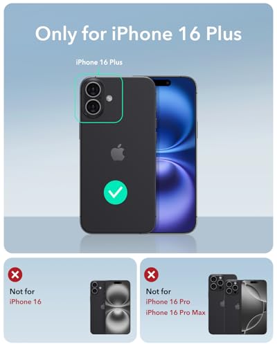 ESR for iPhone 16 Plus Case, ompatible with MagSafe, Military-Grade Protective Case, TPU, Built-in Stash Stand Phone Case, Scratch-Resistant Back Cover, Classic Series, Frosted Black