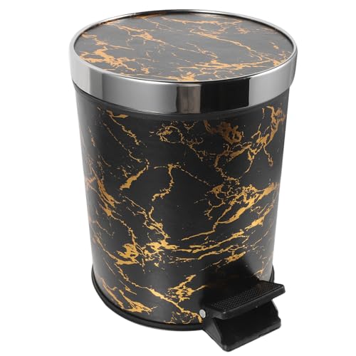 Bote de basura con pedal y tapa Garneck plástico negro