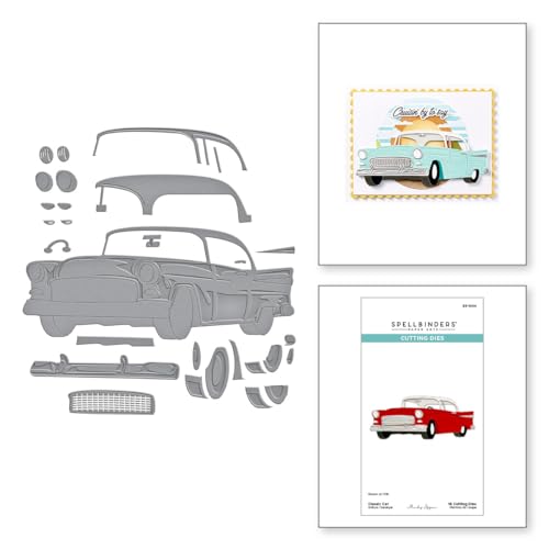 Matrices de découpe de voiture classique Spellbinders pochoir métallique scrapbooking Mindy Eggen
