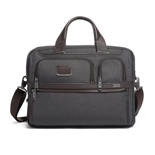 TUMI - Alpha Medium 15' Expansion Laptop Briefcase - Professional Briefcase for Commute or Travel - Padded Compartment Fits up to 15' Screen - Anthracite