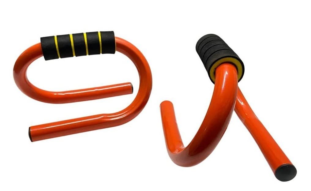 Push-up Bars - Strong Chrome Steel Pushup Stands with Comfortable Foam Grip and Non-Slip Bars - Safe, Sturdy and Less Wrist Strain( Orange)-image-18