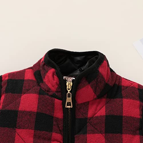 Kid Little Girls Puffer Lightweight Plaid Quilted Vest Cute Winter Outwear Padded Outfit4