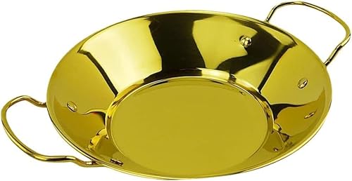 Ypospdd Edelstahl-Paellapfanne Goldfarben Modell