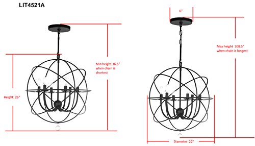 Safavieh Evie Modern Black Orb Chandelier #TOP24