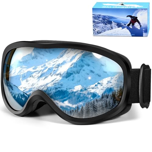 GQBVPN Gafas de Esquí, Máscara Gafa Esqui Snowboard con Protección UV400, Gafas Esquí Antivaho para Usuarios de Gafa, para Actividades al Aire Libre Esquí Ciclismo Snowboard Senderismo Unisex