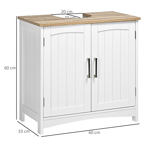 kleankin-Mueble-para-Debajo-del-Lavabo-Armario-de-Suelo-para-Bano-de-Madera-con-2-Puertas-y-Estante-Interior-Ajustable-Estilo-Moderno-Carga-40-kg-60x30x60-cm-Blanco kleankin-Mueble-para-Debajo-del-Lavabo-Armario-de-Suelo-para-Bano-de-Madera-con-2-Puertas-y-Estante-Interior-Ajustable-Estilo-Moderno-Carga-40-kg-60x30x60-cm-Blanco