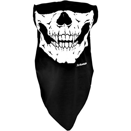 Schampa Glow Skull Stretch Facemask (Black, One Size)