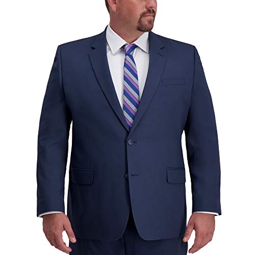 Haggar Men's Stretch Classic Fit 2-Button Center Suit Separate Coat, Navy, 52 x R
