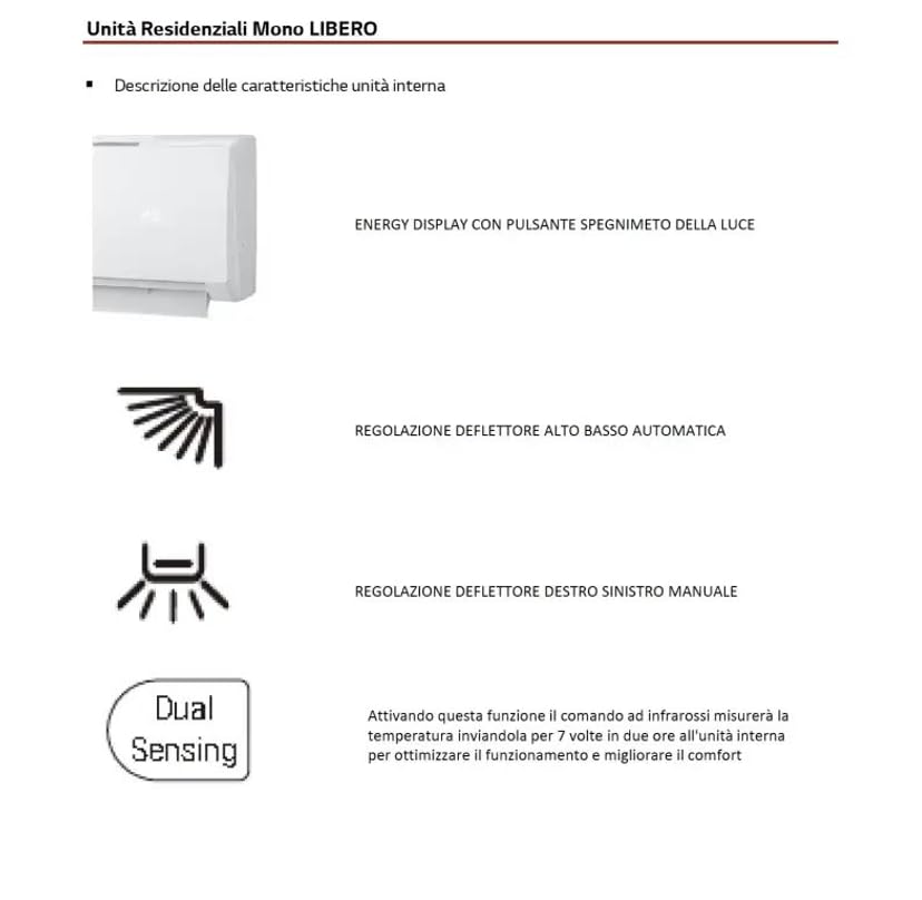 Climatizzatore mono split Libero LG da 9000 btu inverter in R32 in A++