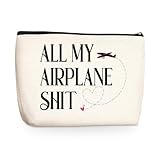 Humor Pilot Gifts Cosmetic Bag Aviation Gifts Flight Makeup Bag, Attendant Gift Flight Attendant Accessories Essentials Funny Christmas Birthday Gift for Women Airplane Lover