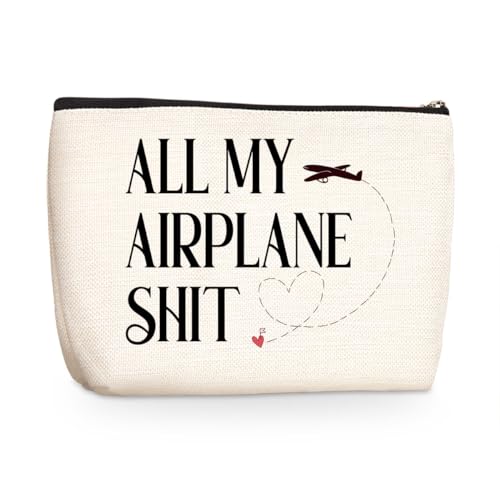 Wenboco Humor Pilot Gifts Cosmetic Bag Aviation Gifts Flight Makeup Bag, Attendant Gift Flight Attendant Accessories Essentials Funny Christmas Birthday Gift for Women Airplane Lover