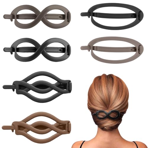 6 Pezzi Pinzes Grandi per Capelli Elegante Fermaglio Donna Fermagli per Capelli Ellittici Fermaglio per Capelli con Design a Croce Automatic Hair Clips Francese Vintage Accessori per Donna e Ragazze