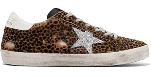 Zapatillas de Deporte Masculino Cuero Genuino Leopardo Tatuado Zapatos Casual Zapatos de Skateboard, Leopardo, 42 EU