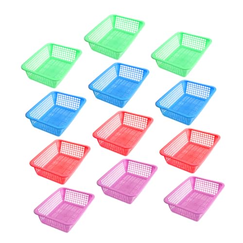 IWOWHERO 12Pcs Plastic Snack Baskets Versatile Display Containers for Fruits Bread and Fast Food Durable Easy to Carry for Camping and Events