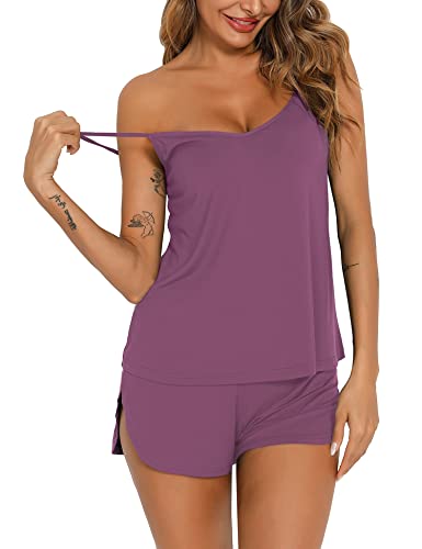 Image of Senert Sexy Pajamas for Women Sleepwear Sexy Lingerie V Neck Pjs Cami Shorts Set Nightwear S-XXL