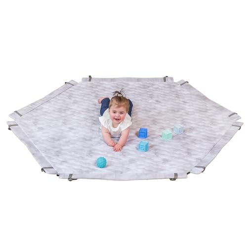Toddleroo SecureMat Hexagon Clouds Playmat Portable for Indoor & Outdoor Use