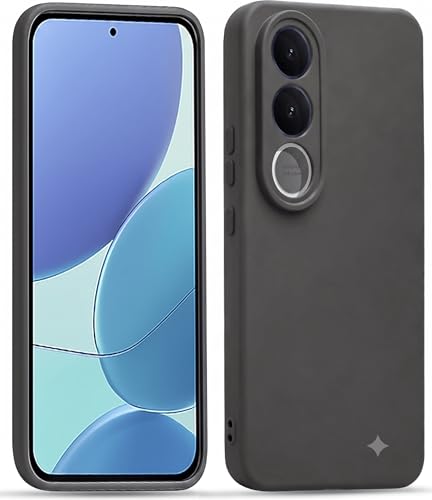 Image of FIRST MART Matte Silicone Back Cover for Vivo V70 FE - Black