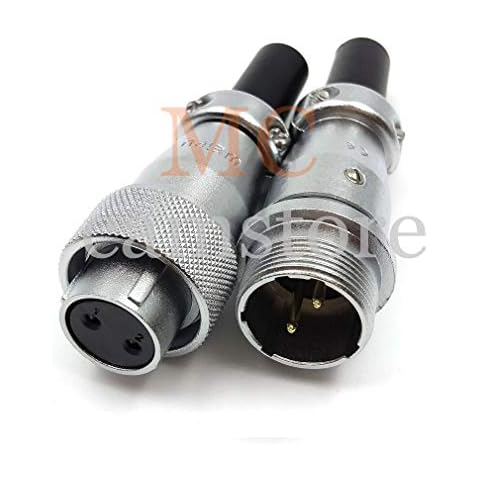 MCCAMSTORE WEIPU WS16 2pins Aviation Connector, 2 Wire Industrial Automotive Plug -Female Socket-Male LED Connector kit 500V (2 pin) Cover