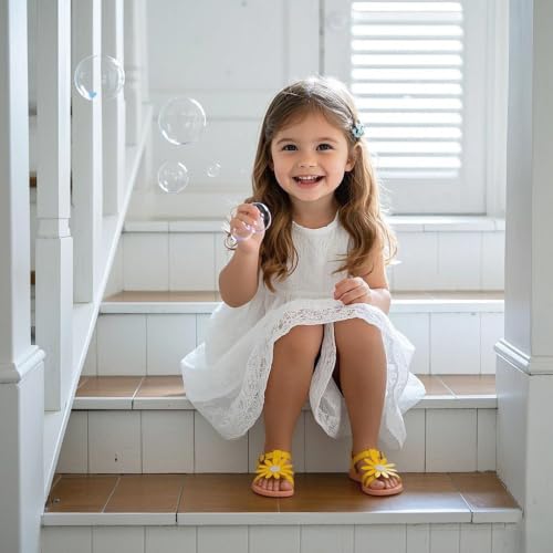 Image of Kiderence Toddler Flower Girl Sandals Open Toe Dress Shoes Wedding Party