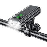 自転車 ライト USB充電式 5600mAh 大容量 4つ強力ランプ 電池残量表示 自転車ヘッドライト 明るい 5段階調光 IPX6 防水 テールライト付き LED ヘッドライト 高輝度 モバイルバッテリー機能付き 簡単取付 懐中電灯兼用 防振 耐衝撃 ロードバイク クロスバイク ライト通勤 通学 登山 夜釣り 停電対策 地震対策 緊急用 (ブラック)