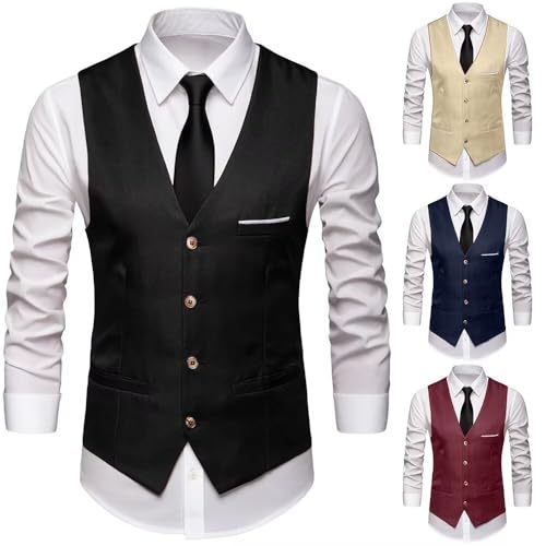 Mens Suit Vest Formal Slim Fit Dress Suit Vests Lightweight Men's Waistcoat for Wedding Party Business3