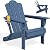 KINGYES Adjustable Folding Adirondack Chair, 3-Position Reclining Adirondack Chairs with Cup Holder, HDPE All-Weather Oversized Adirondack for Outdoor, Patio, Backyard Deck, Fire Pit, Blue