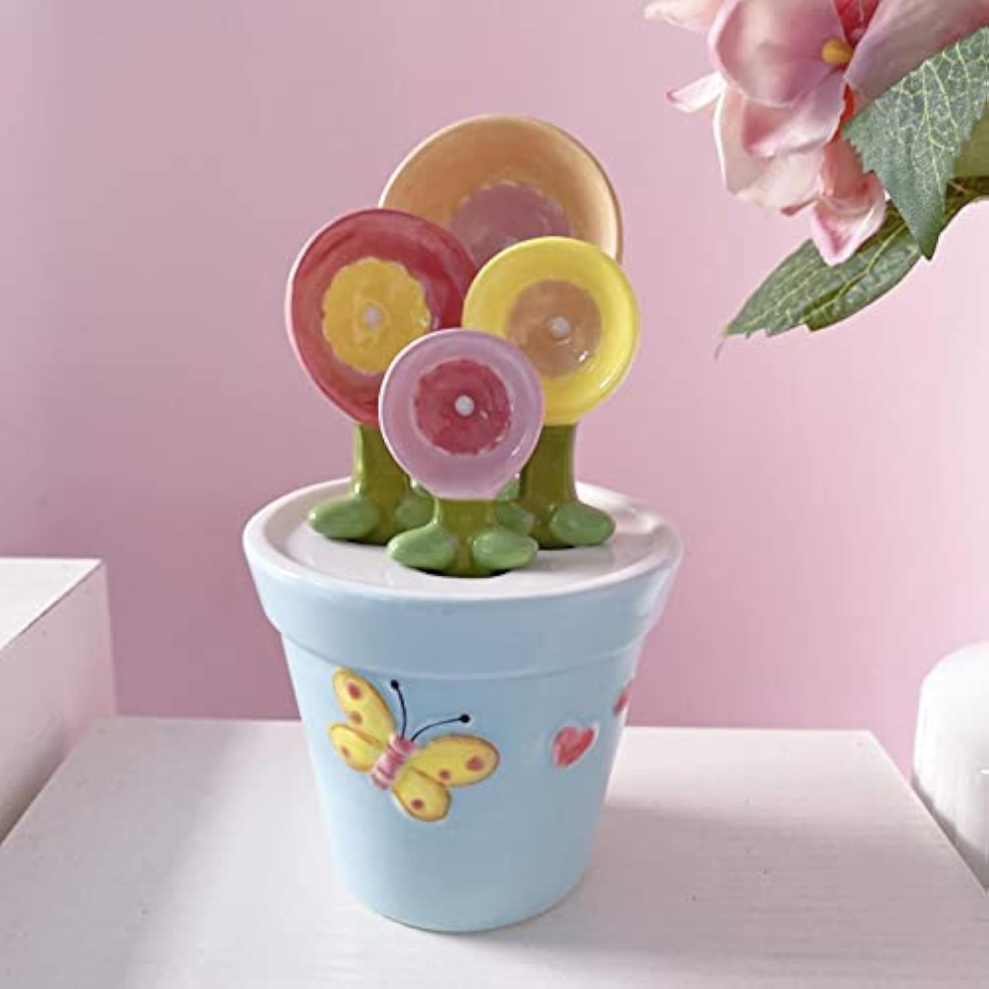 4Pcs Cute Ceramic Measuring Spoon Set with Base