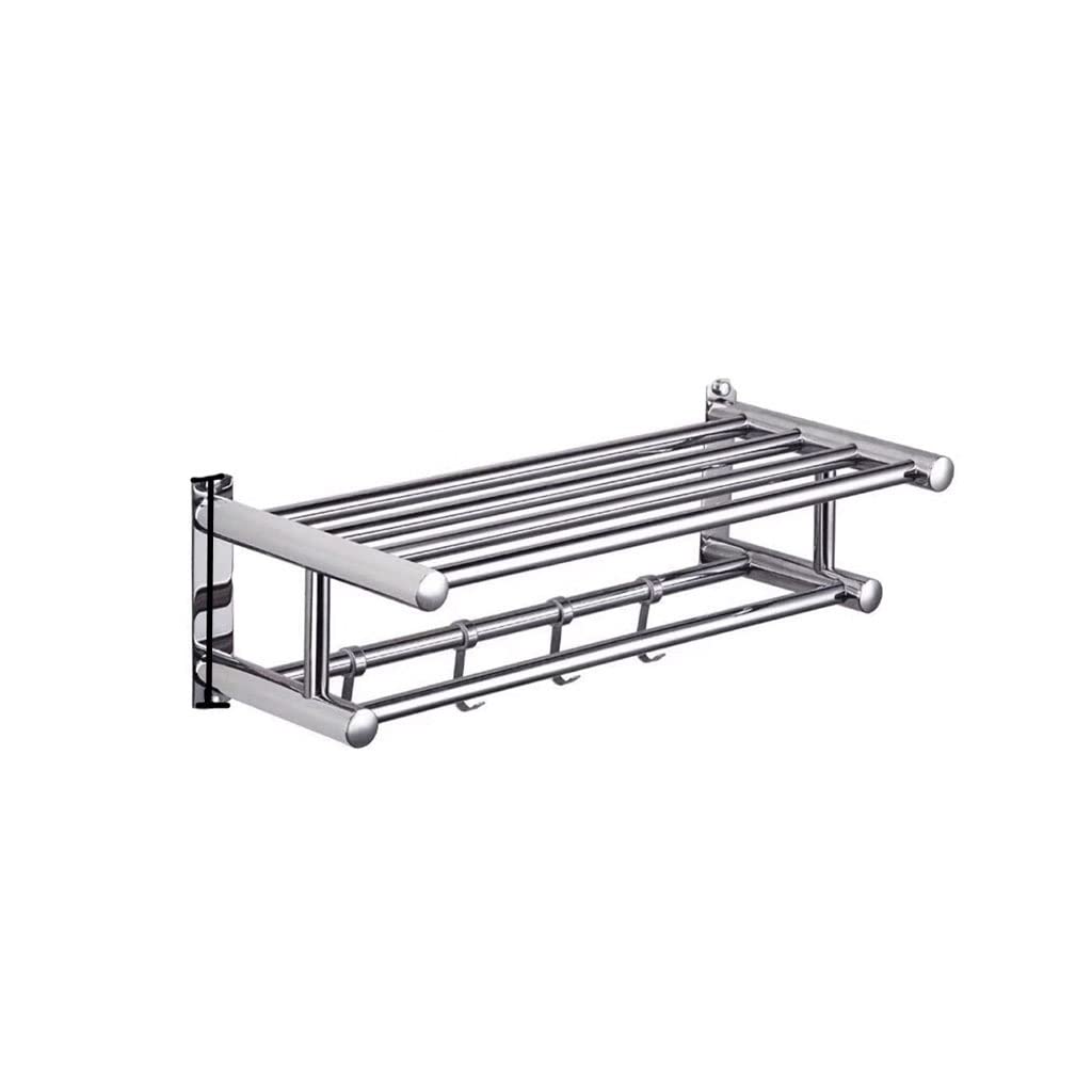 JvFbjLF Household Stainless Steel Bath Towel Rack Bathroom Towel Rack Bathroom Hanging Bathroom Shelf