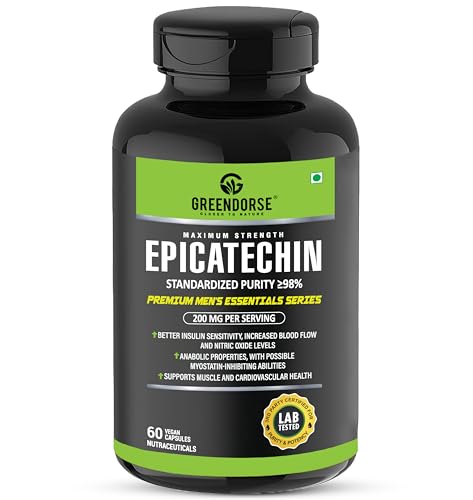 Image of GREENDORSE EPICATECHIN- 99% Purity Workout Capsules | Lean Muscle Growth, Myostatin Inhibitor, Nitric Oxide Booster, Improved blood flow & cognitive functions | Lab tested- 60 Veg capsules