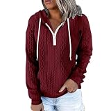 OtoñO Y El Invierno De Las Mujeres Inicio Textura Twist Pullover Casual Sudadera con Capucha De Color SóLido