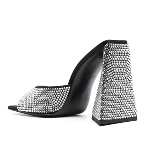 MILDSEVEN Sexy Women's High Heel Slippers with Crystal, Large Size Open Toe Casual Fashion Sandals for Banquets, Parties And Wedding4