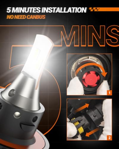 Image of SEALIGHT H13 LED Bulbs, L2 9008 24,000LM Super Brightness 6000K Cool White Fog Bulbs, IP68 Waterproof, Plug and Play, 15000RPM Turbo Fan, 60000Hrs Lifespan, 1:1 Size Driving Bulbs, Pack of 2