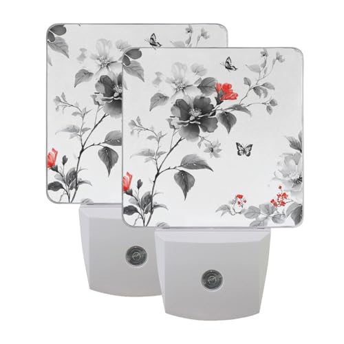 Lámpara de noche decorativa con patrón floral elegante