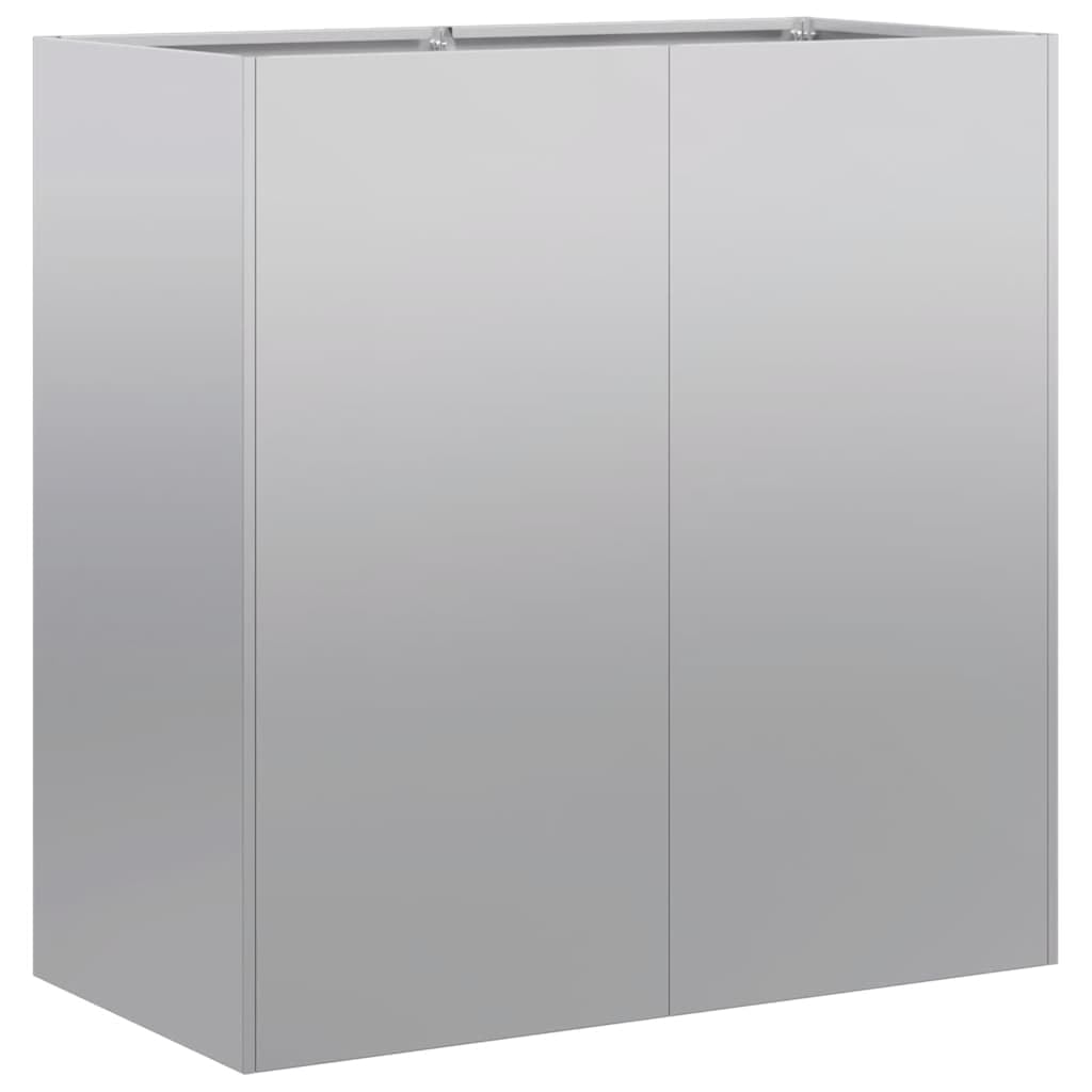 Macetero de acero galvanizado, 80 x 40 x 80 cm, bancal rectangular de metal con suelo abierto para un crecimiento saludable de las plantas, jardinera grande para verduras, hierbas y flores
