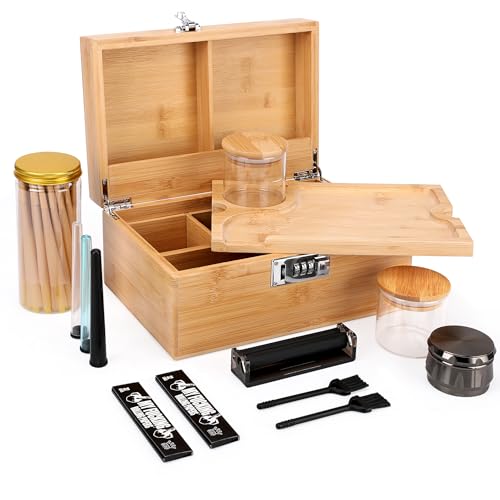 Coozyupper Large Bamboo Storage Box with Removable...