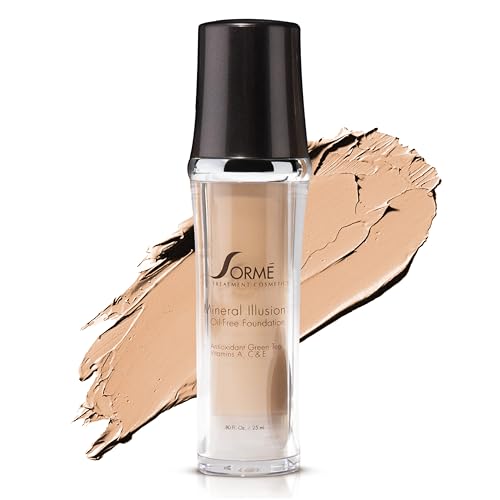 SORMÉ Mineral Illusion Fragrance & Oil Free Liquid Foundation with Non-Chemical Sunscreen, Mineral Formula, Hydrating with Shea Butter, Antioxidants Vitamins A, C, E, Medium Coverage for Smooth - 25ml
