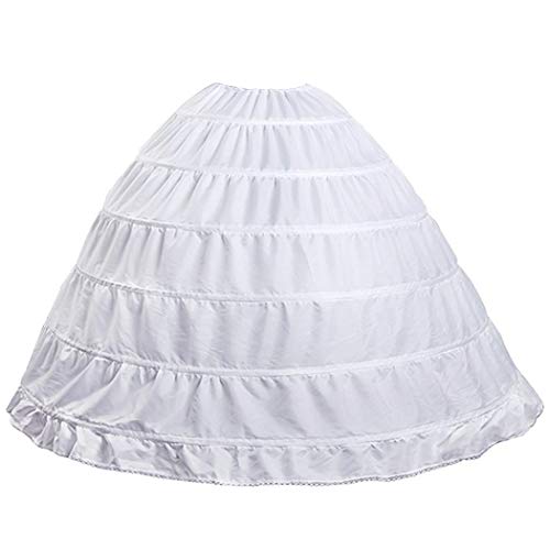 6 Hoop Crinoline Underskirt Petticoat Full A-line Floor Length Bridal Dress Ball Gown