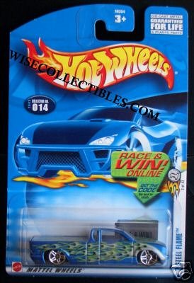 Hot Wheels Mattel 2003 First Editions 1:64 Scale Blue Steel Flame Die Cast Truck #014
