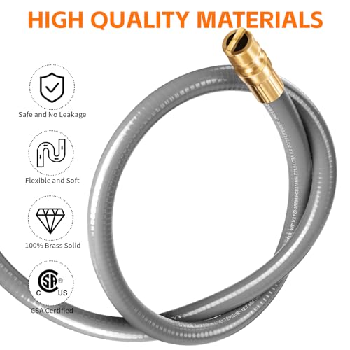 Teupoa 8 FT 1/2" ID Natural Gas Grill Hose with Quick Connect Fitting, Natural Gas Conversion Kit Suitable for Gas Grill, Generator, Patio Heater and More by Teupoa - Used condition - Image 3