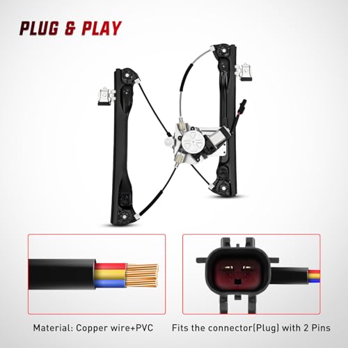 Image of Nilight 751-740 Power Window Regulator with Motor for Front Passenger Side Compatible with Chevy Cruze 2012 2013 2014 2015 2016 Chevy Cruze Limited Front Right Side,2pins