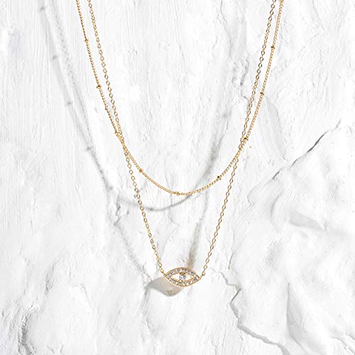 Image of MEVECCO Dainty Pendant Layered Necklaces for Women