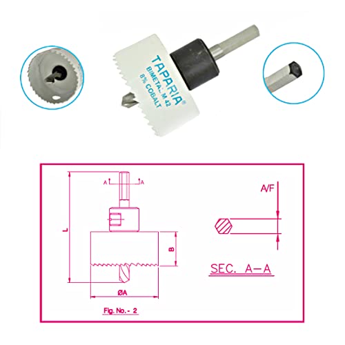 Image of Taparia Bimetal Mini Hole Saw HSM 42 - Precision Cutting Tool, High -Speed Steel Teeth for Wood, Metal & Plastic